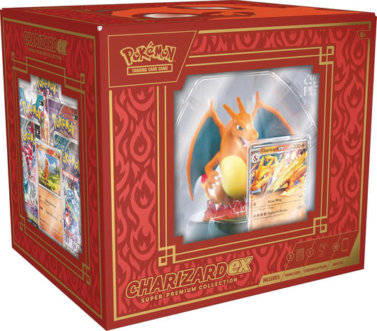 TCG: Charizard Ex Super-Premium Collection (3 Foil Promo Cards, 1 Card-Display Figure & 10 Booster Packs)