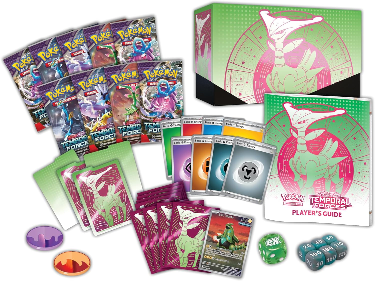 Pokemon TCG: Scarlet and Violet: Temporal Forces: Elite Trainer Box: Iron Leaves