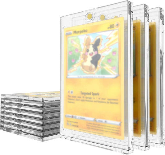 10 Pack 35PT Magnetic Card Holder, One Touch Card Holder with UV Protection, Transparent Card Frame Card Sleeves Protective Cases for Magic, Yugioh, Sports Card Collection