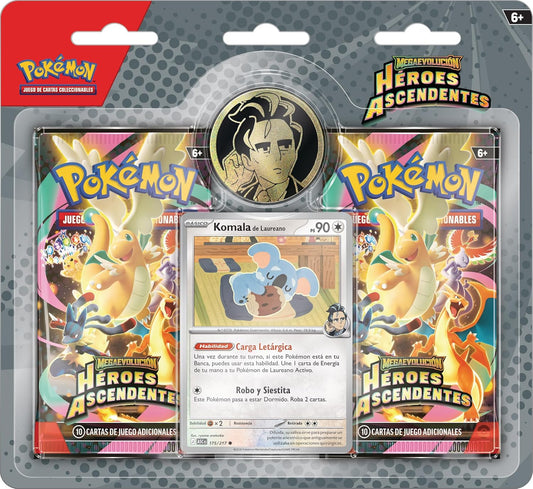 Pokémon: Colección Laureano De Megaevolución-Héroes Ascendentes (1 Carta Holográfica De Promoción, 1 Moneda Y 2 Sobres De Mejora)